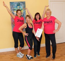 Holly Vanderzwet presents a cheque for $3000 to Sylvia Sheard chair of Pretty in Pink.